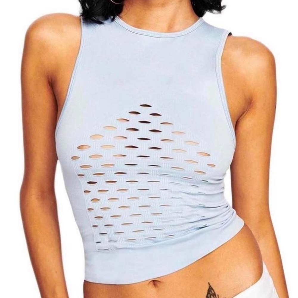 I.AM.GIA Sky Blue Laser-Cut Tank